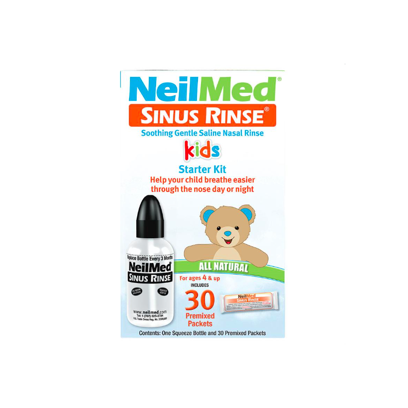 Bình rửa mũi kèm 30 gói muối Neilmed Sinus Rinse Kids cho bé từ 2 tuổi