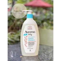 Dầu tắm gội dưỡng ẩm cho Aveeno Baby Lightly Scented Wash & 532ml