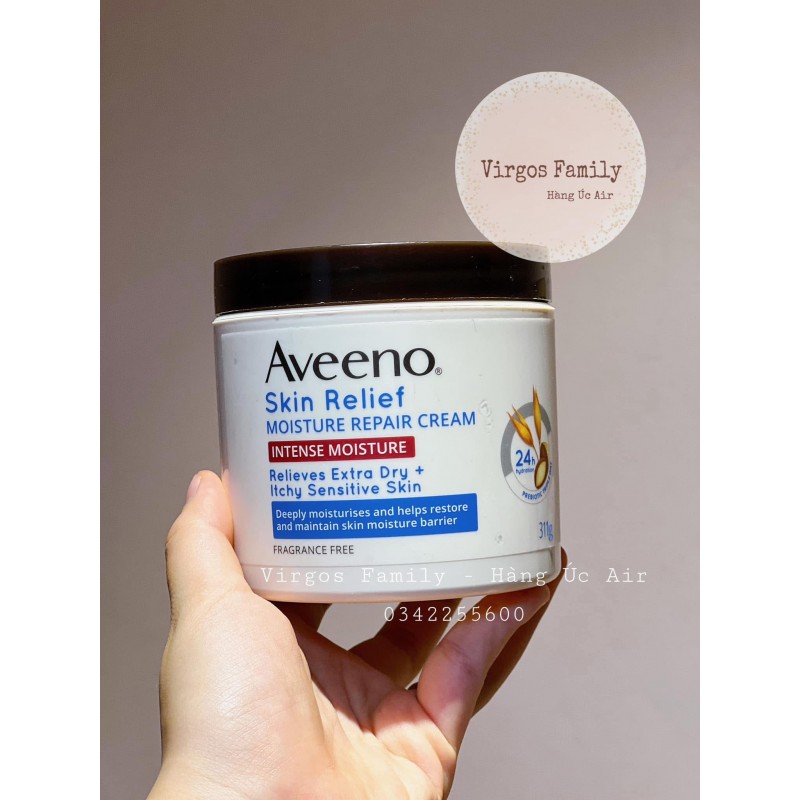 Kem dưỡng ẩm Aveeno Skin Relief Repair Cream 311g cung cấp độ ẩm giúp làm dịu da khô nứt nẻ