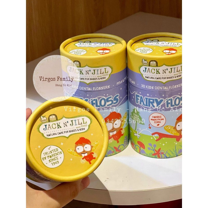 Tăm chỉ nha khoa hữu cơ cho bé Jack N Jill Natural Kids Floss Picks 30 chiếc