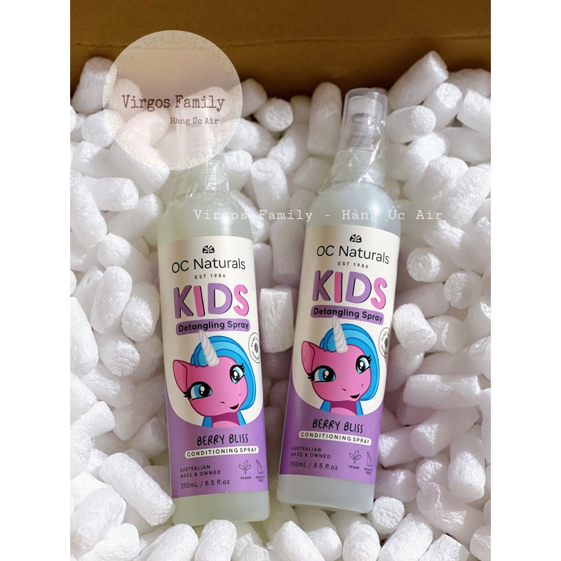 Xịt dưỡng tóc gỡ rối cho bé Organic Care Kids Detangling Spray 250ml