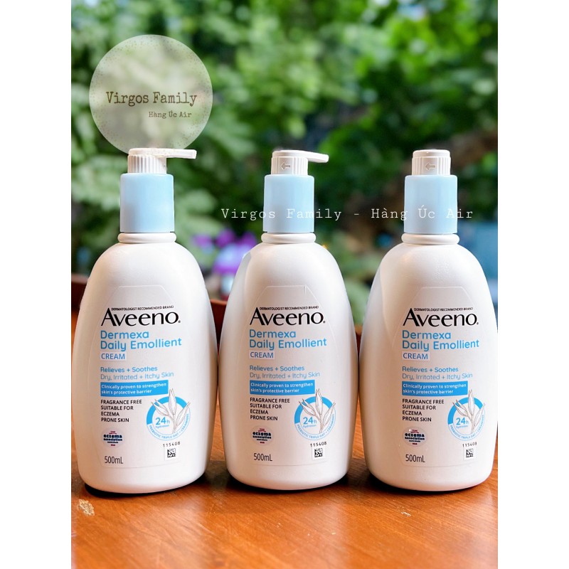 Kem dưỡng cho da chàm khô, ngứa, dễ kích ứng Aveeno Dermexa Daily Emollient Fragrance Free Body Cream 500ml