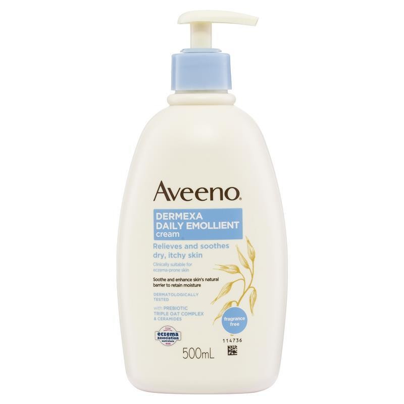 Kem dưỡng cho da chàm khô, ngứa, dễ kích ứng Aveeno Dermexa Daily Emollient Fragrance Free Body Cream 500ml