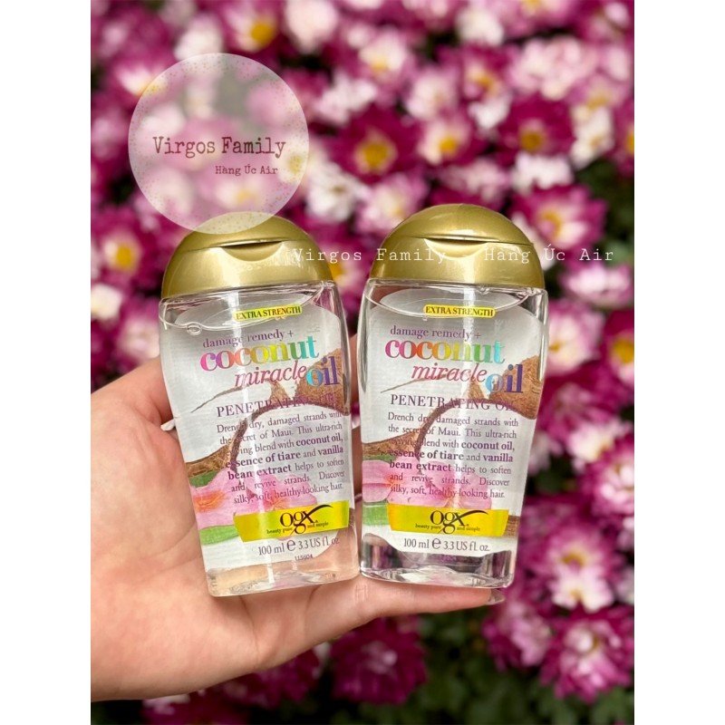 Dầu Dưỡng Tóc OGX Coconut Miracle Oil 100ml – Phục Hồi & Dưỡng Ẩm Tóc Khô, Hư Tổn