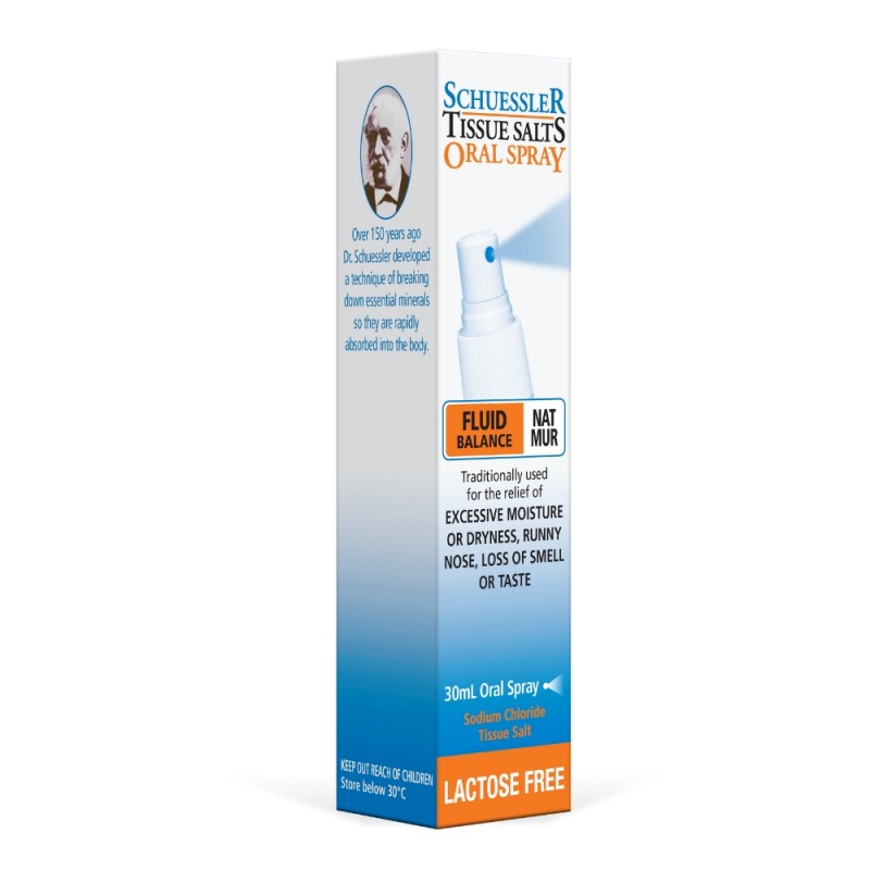Xịt điện giải, bù nước Schuessler Tissue Salts Oral Spray Nat Mur 30ml