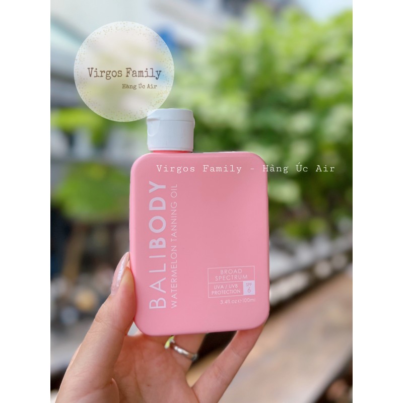 Dầu Tanning Bali Body Watermelon Tanning Oil SPF6 100ml cho Làn da nâu quyến rũ
