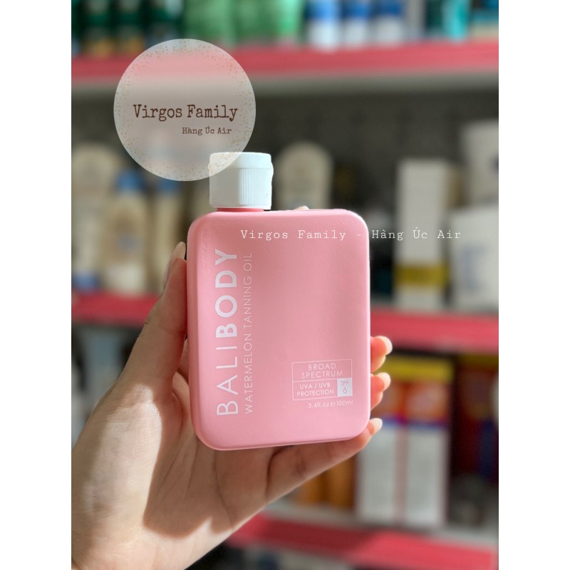 Dầu Tanning Bali Body Watermelon Tanning Oil SPF6 100ml cho Làn da nâu quyến rũ