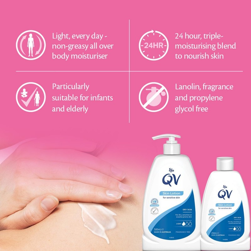 Sữa Dưỡng Da Nhẹ Dịu Cho Da Khô & Nhạy Cảm Ego QV Skin Lotion 1 Lít