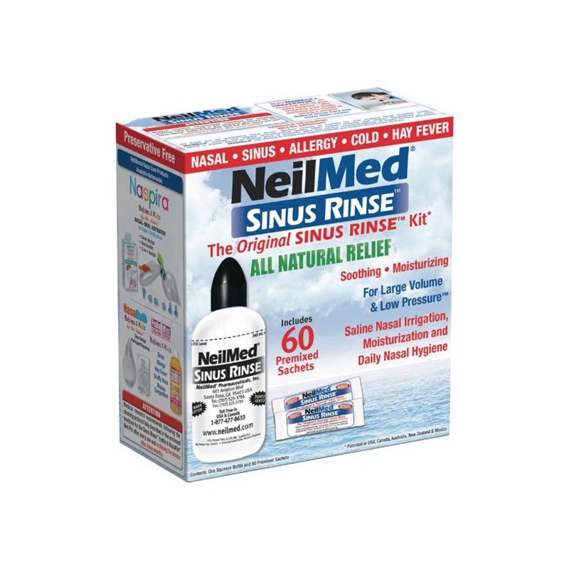 Bộ bình rửa mũi kèm 60 muối NeilMed Sinus Rinse Refill Kit 60 Sachets – Giải pháp vệ sinh mũi tự nhiên, an toàn & hiệu quả