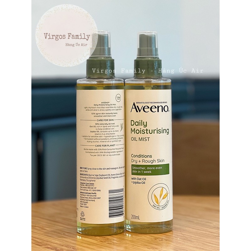 Dầu dưỡng thể Aveeno Daily Moisturising Oil Mist 200ml