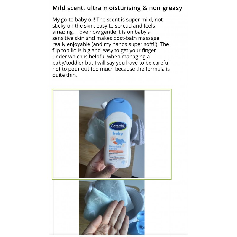 dầu dưỡng ẩm Cho bé Cetaphil Baby Moisturising Baby Oil with Organic Calendula 200ml