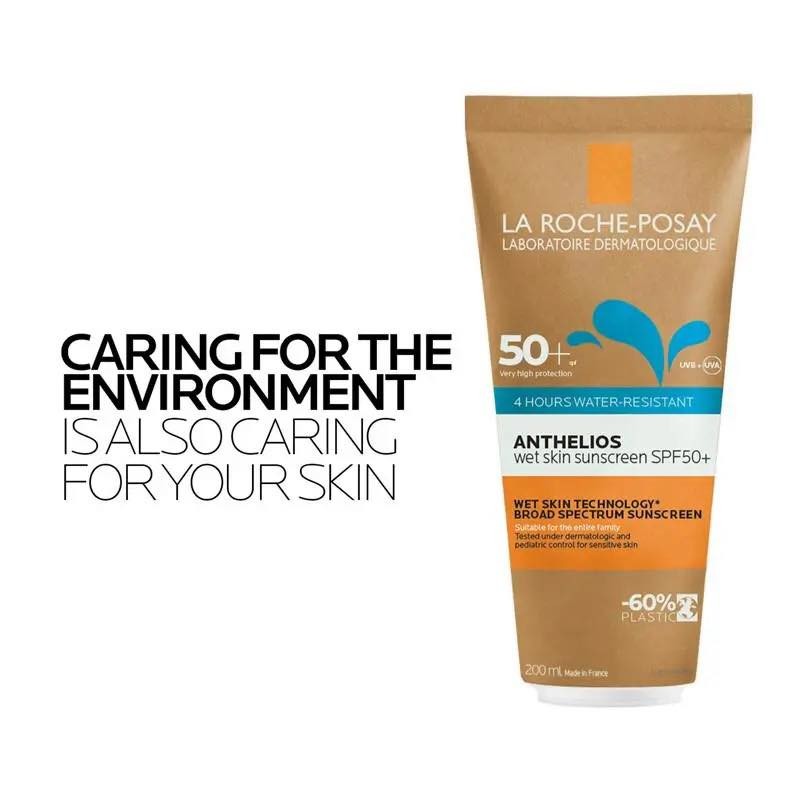 Kem chống nắng La Roche‑Posay Anthelios Wet Skin Sunscreen SPF 50+ 200ml bảo vệ cao cho da ướt và hoạt động nhiều