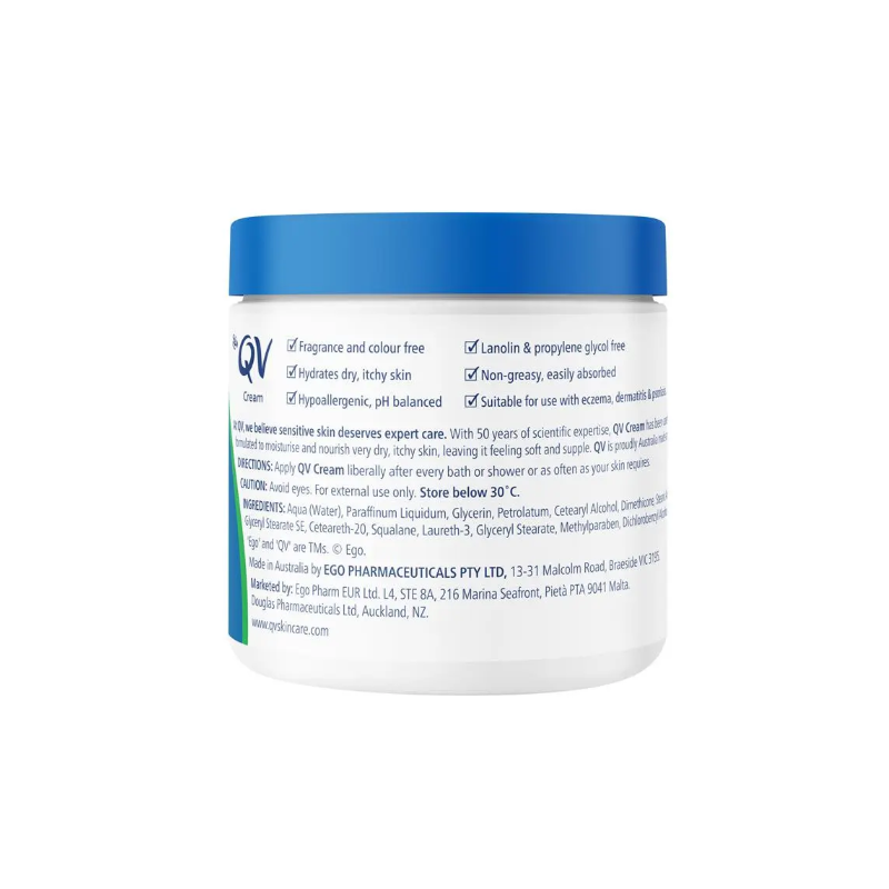 Kem Dưỡng Ẩm Đậm Đặc Cho Da Khô và Nhạy Cảm Ego QV Cream 250g