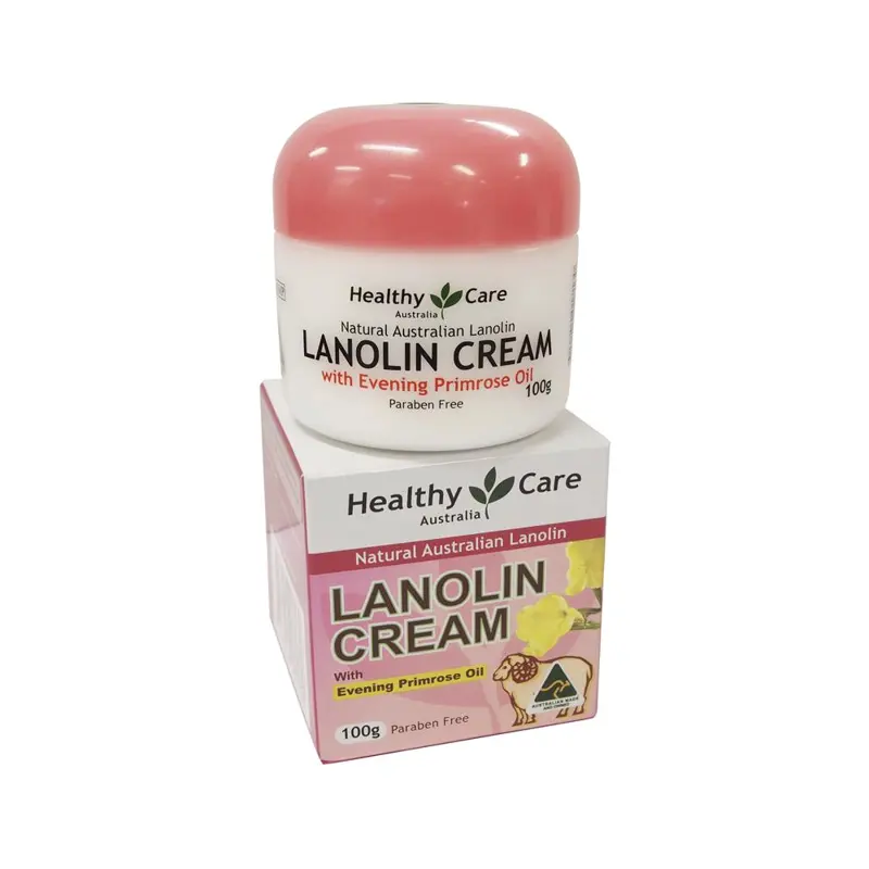 Kem dưỡng cấp ẩm chuyên sâu, phục hồi da khô ráp Healthy Care Lanolin Cream With Evening Primrose Oil 100g