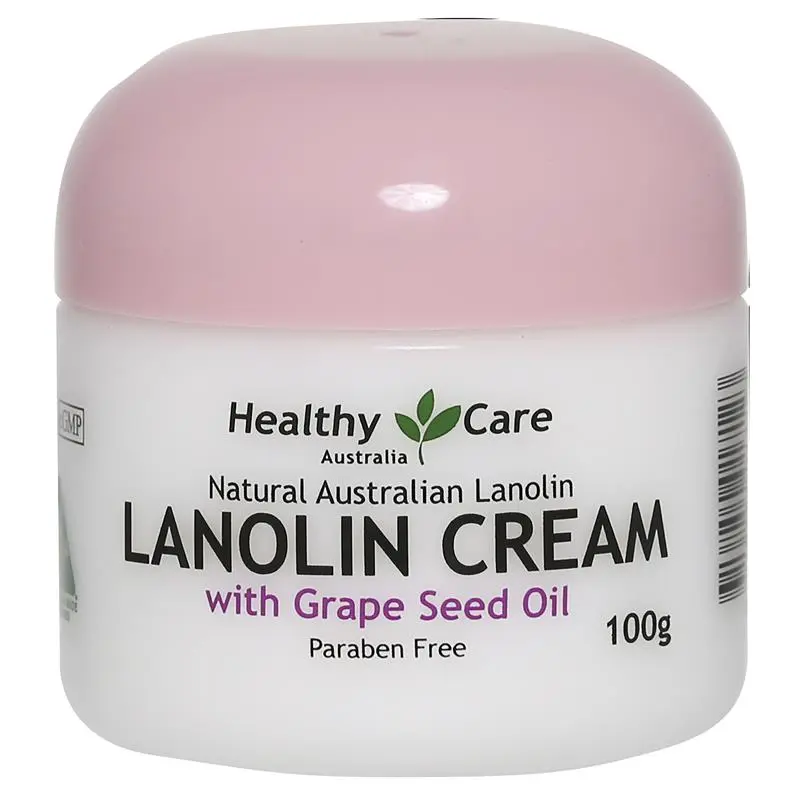 Kem dưỡng ẩm giúp da mềm mịn Healthy Care Lanolin Cream With Grape Seed 100g