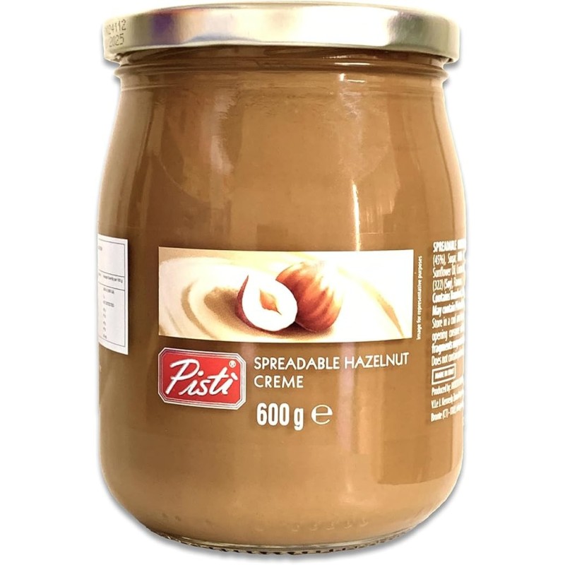 Kem phết hạt phỉ thượng hạng từ Ý Pisti Spreadable Hazelnut Cream 600g