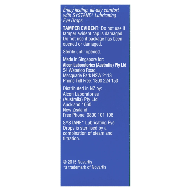 Nước nhỏ mắt cấp ẩm, làm dịu mắt khô Systane Lubricating Eye Drops Original 15mL