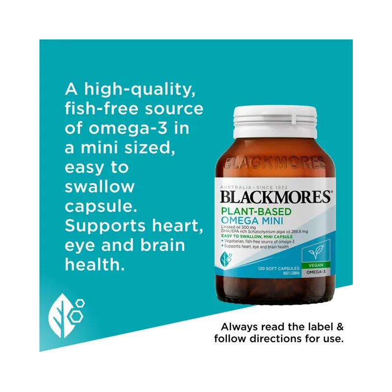 Viên bổ sung Omega-3 thuần chay từ tảo Blackmores Vegan Omega-3 120 viên