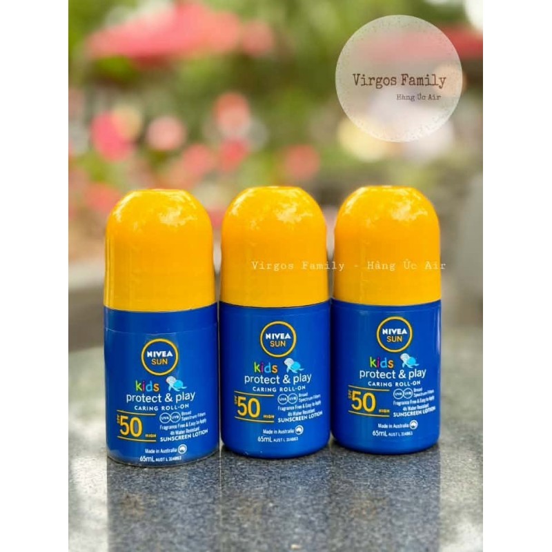 Kem chống nắng cho trẻ em dạng lăn NIVEA Sun Kids Protect & Play SPF50+ Roll-On 65ml
