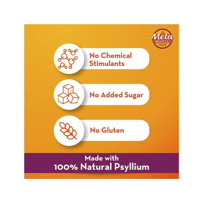 Bột cam bổ sung chất xơ hỗ trợ tiêu hóa Metamucil Fibre Supplement Smooth Orange 114 Dose 673g