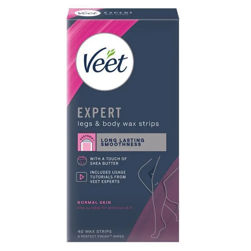 Miếng dán wax lông body Veet Expert Cold Wax Leg & Body 40 miếng