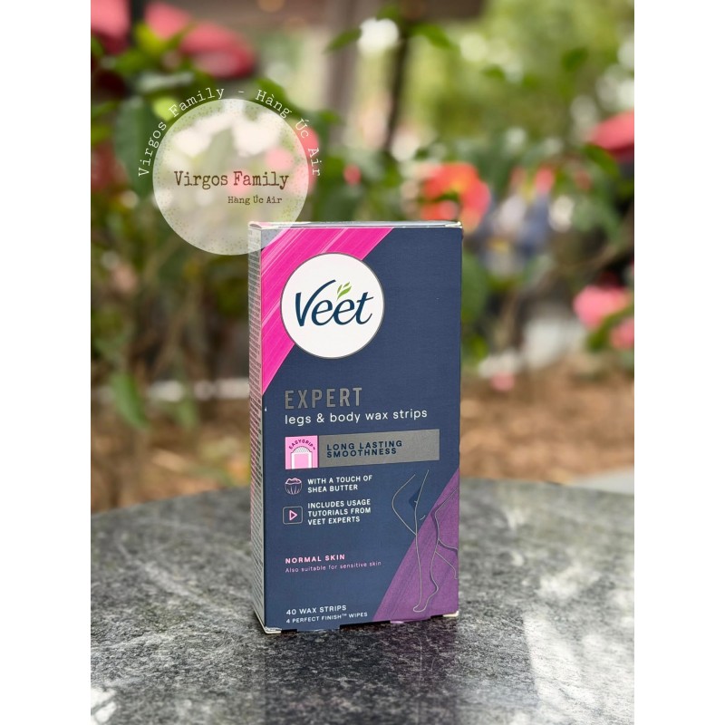 Miếng dán wax lông body Veet Expert Cold Wax Leg & Body 40 Pack