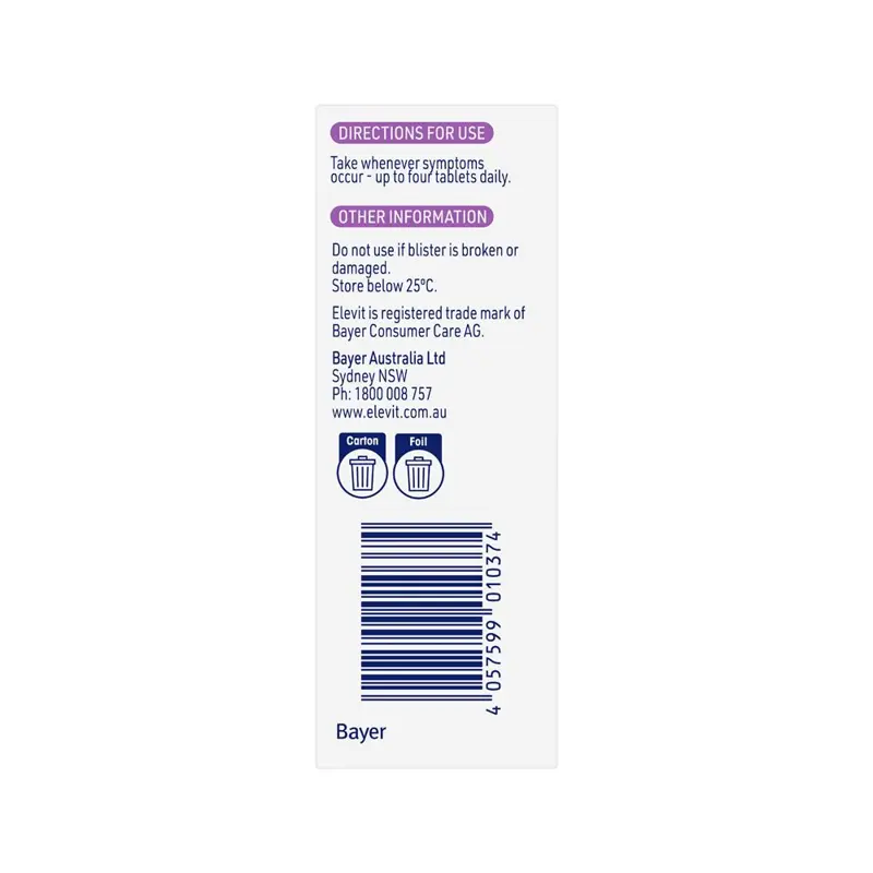 Viên hỗ trợ giảm nghén Elevit Morning Sickness Relief Pregnancy 60 Viên