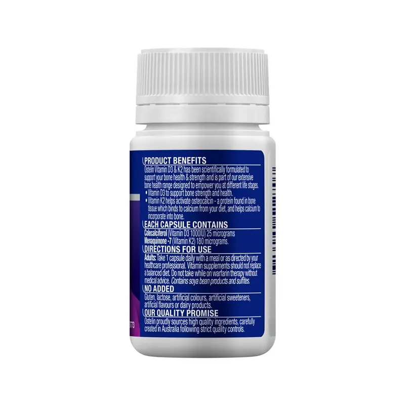 Viên bổ sung Ostelin Vitamin D3 & K2 60 Viên Hỗ Trợ Xương Chắc Khỏe, Tăng Hấp Thu Canxi