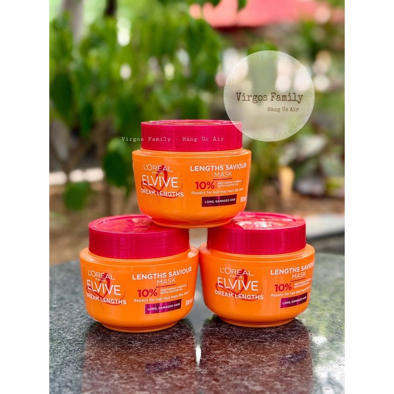 Dẩu xả ủ tóc Phục hồi tóc hư tổn, nuôi dưỡng suôn mượt từ ngọn tóc Loreal Paris Elvive Dream Lengths Saviour Hair Mask 300ml