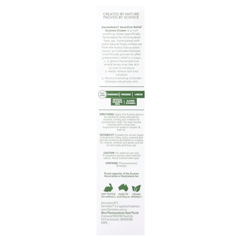 Kem hỗ trợ giảm triệu chứng chàm Dermaveen Sensitive Relief Eczema Cream 100ml