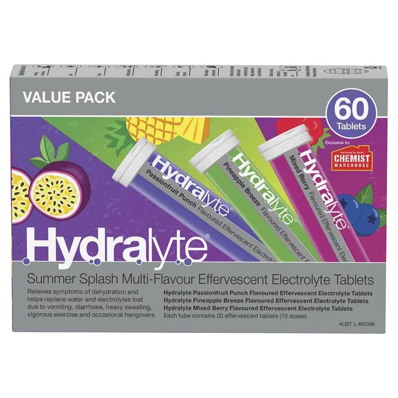 Viên sủi Hydralyte Summer Splash Multi Flavour 60 viên