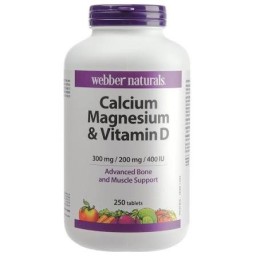 Viên bổ sung Canxi + Magne + Vitamin D Webber Naturals Calcium Magnesium & Vitamin D 250 viên