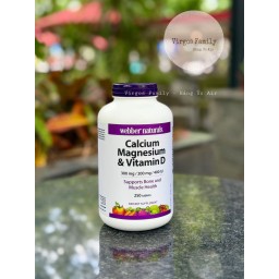 Viên bổ sung canxi, magnesium và vitamin D Webber Naturals 250 viên