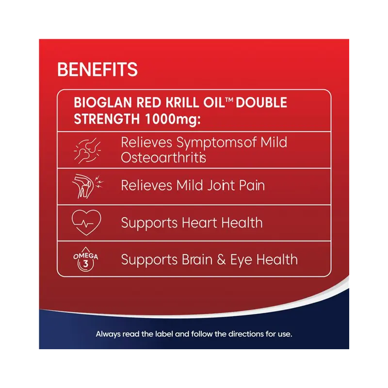 Viên nhuyến thể hỗ trợ xương khớp Bioglan Red Krill Oil 1000mg 60 viên