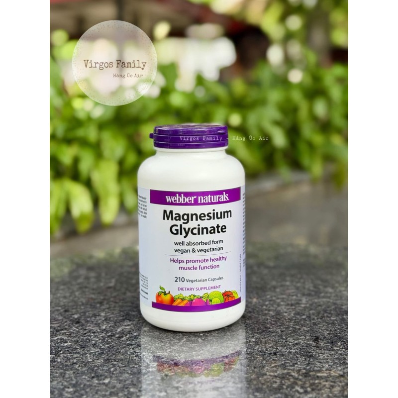 Magnesium Glycinate Webber Naturals 200mg 210 viên