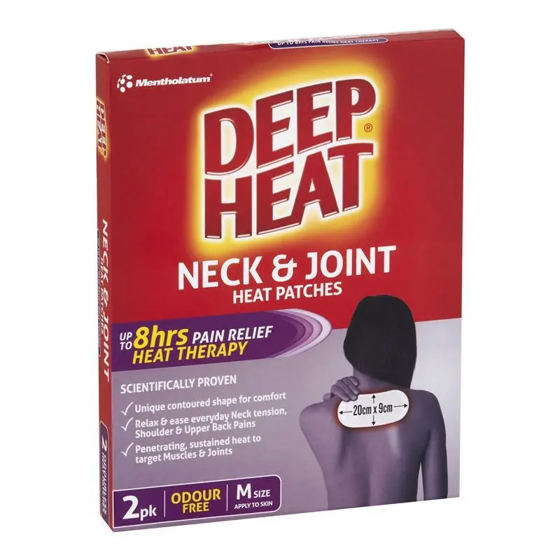 Miếng dán nhiệt hỗ trợ giảm đau mỏi cổ, vai, gáy Deep Heat Neck & Joint Heat Patches 2 miếng