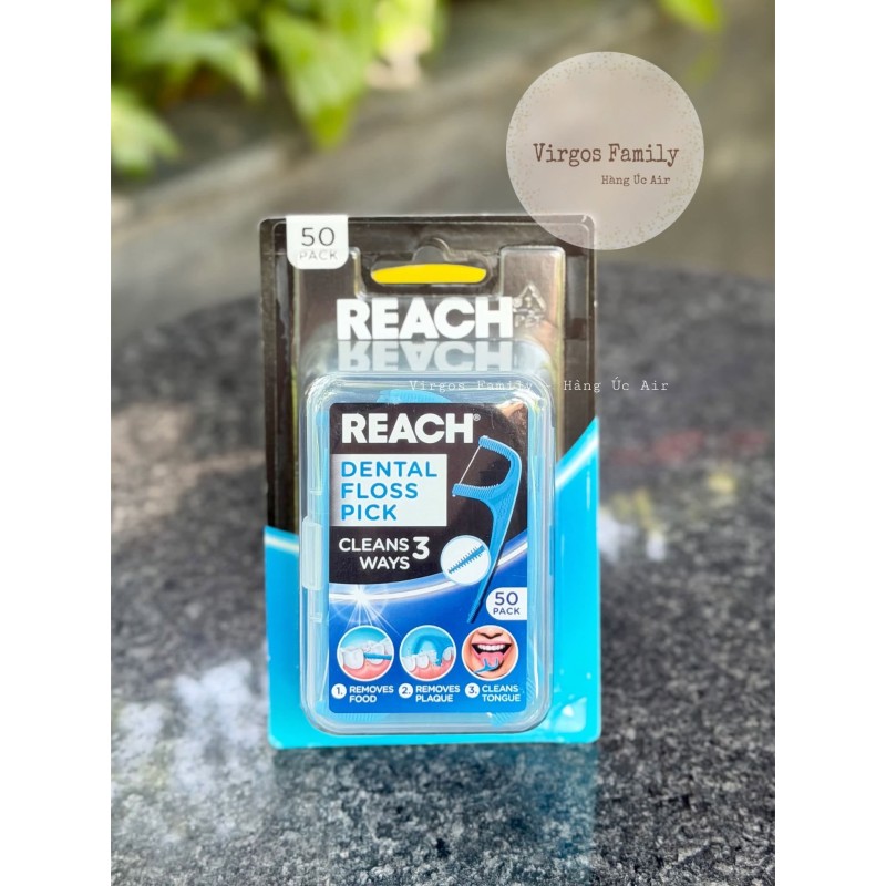 Tăm chỉ nha khoa 3 trong 1 Reach Dental Floss Pick 50 chiếc