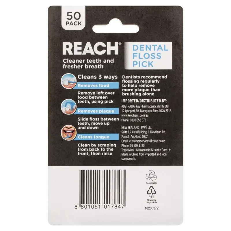 Tăm chỉ nha khoa Reach 3 trong 1 hộp 50 chiếc