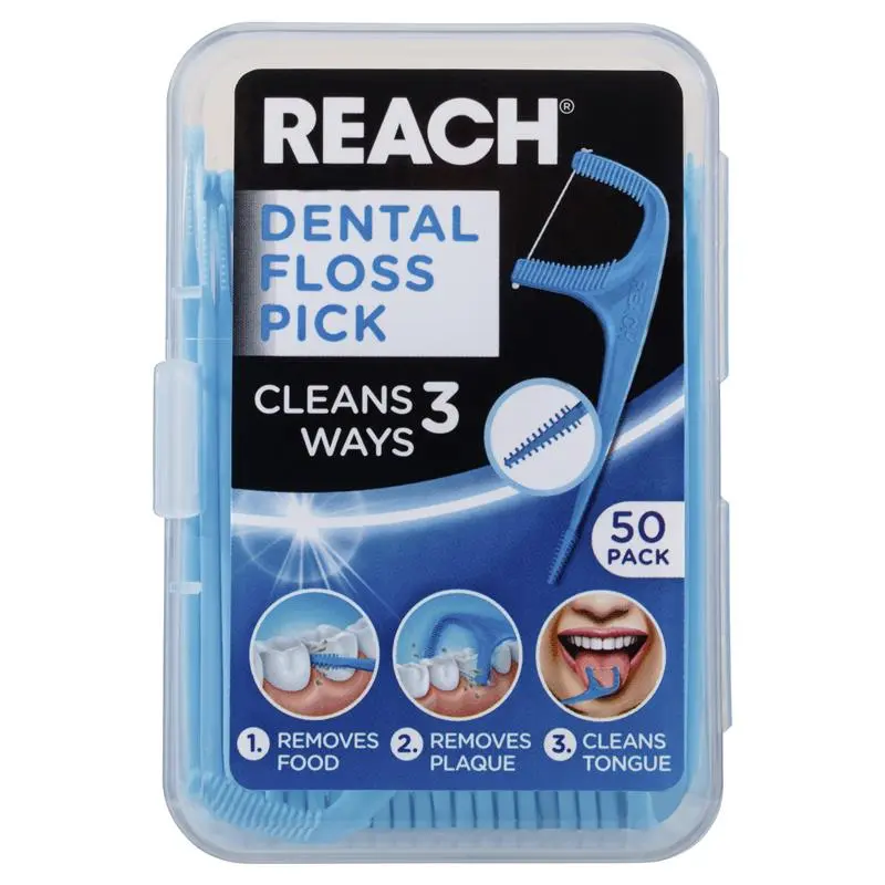 Tăm chỉ nha khoa 3 trong 1 Reach Dental Floss Pick 50 chiếc