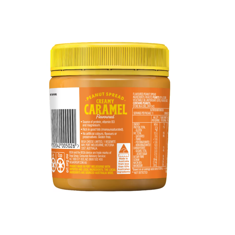 Bơ đậu phộng vị Caramel Bega Creamy Caramel Peanut Spread 325g