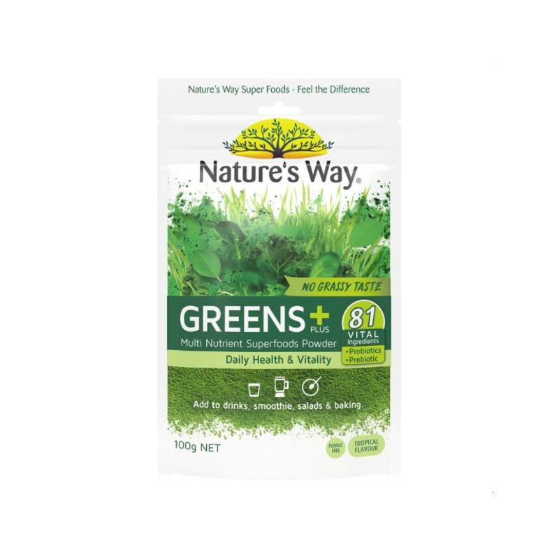 Bột rau củ xanh siêu dinh dưỡng Nature's Way SuperFoods Greens Plus 100g
