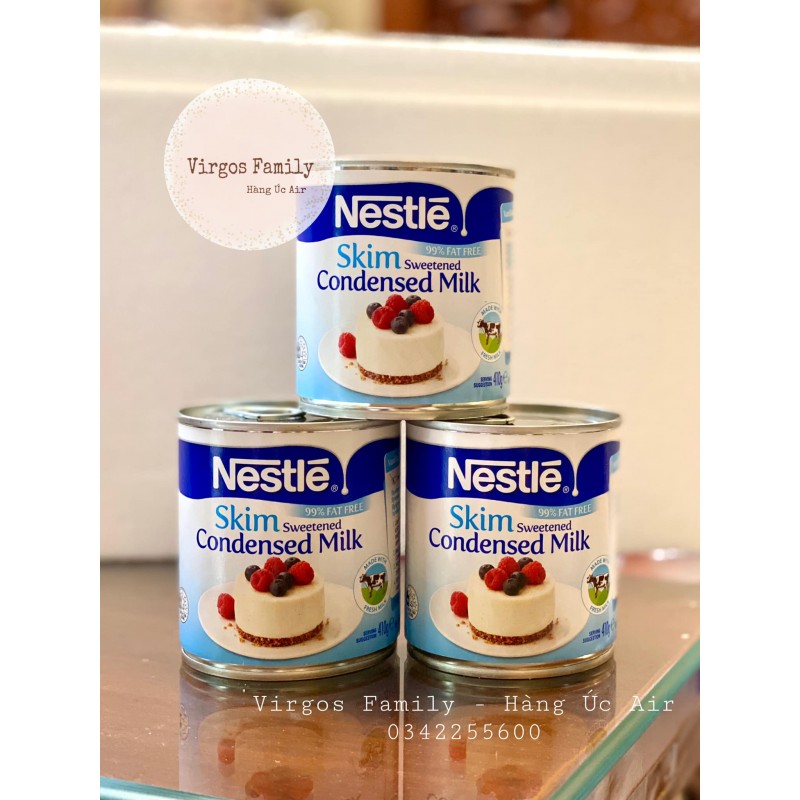Sữa đặc Nestle Condensed Milk Úc (tách béo, nguyên kem, làm bánh)